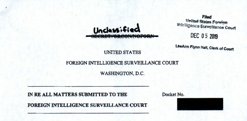 READ: New FISA court order to FBI re: Trump campaign related